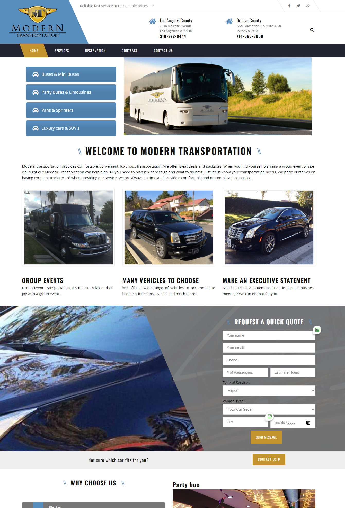 Transportation Rental Website